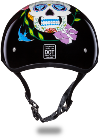 Daytona Sugar Skull Design Womens Dot Skull Cap Motorcycle - Daytona Sugar Skull Design Womens Dot Skull Cap Motorcycle (500x500)