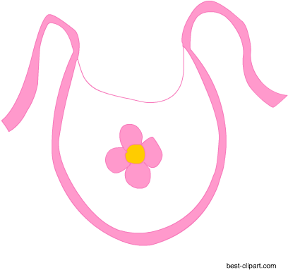 Baby Bib In Pink Color, Free Clip Art - Clip Art (450x450)