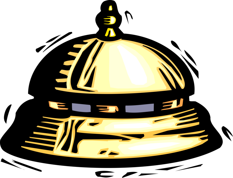 Vector Illustration Of Hospitality Industry Hotel Front - Desk Bell Clip Artpng (918x700)