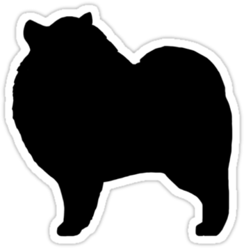 Keeshond Silhouette Waterproof Die-cut Sticker - Companion Dog (375x360)