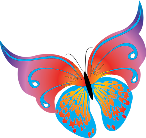 Бабочки, Рисованные, Формат Png - Transparent Butterfly Images Png (500x471)
