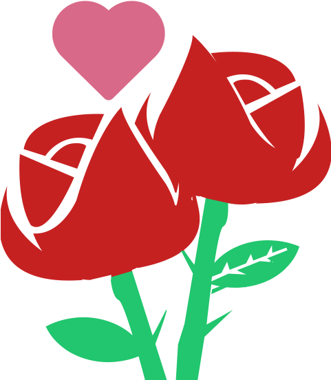 Dos Rosas Rojas Y Un Corazon - Iconos De Amor Png (480x559)