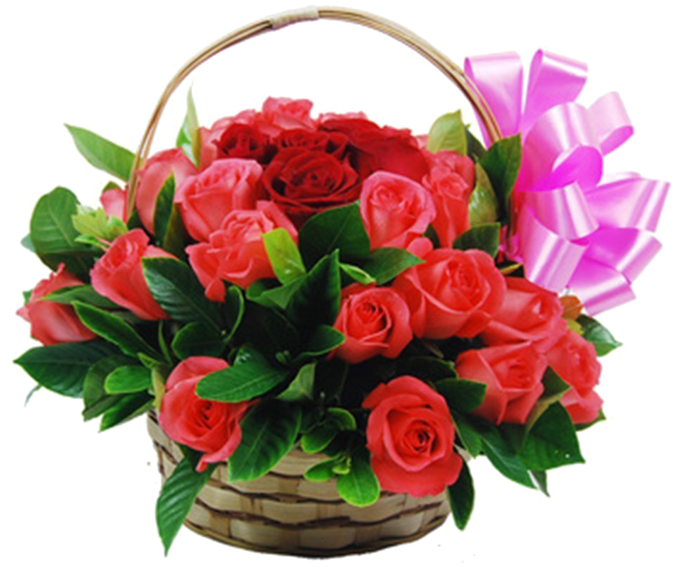 Garden Roses Beach Rose Flower Basket Wreath - Floribunda (1000x962)