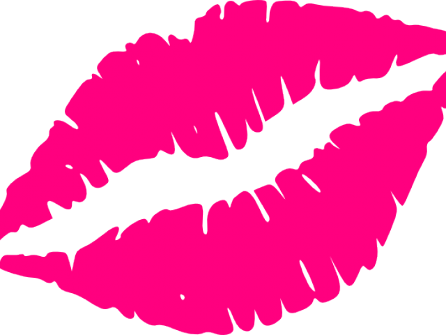 Kissing Clipart Pink - Pink Lips Clip Art (640x480)