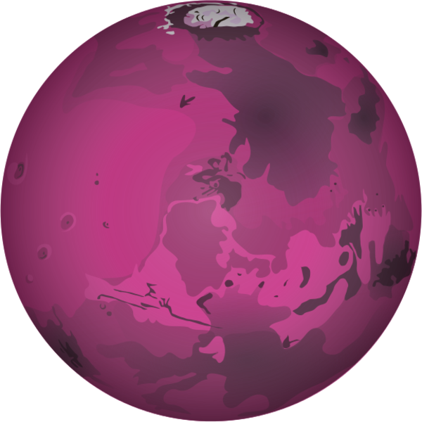 Planet Clipart Pink - Mars Clip Art (600x600)
