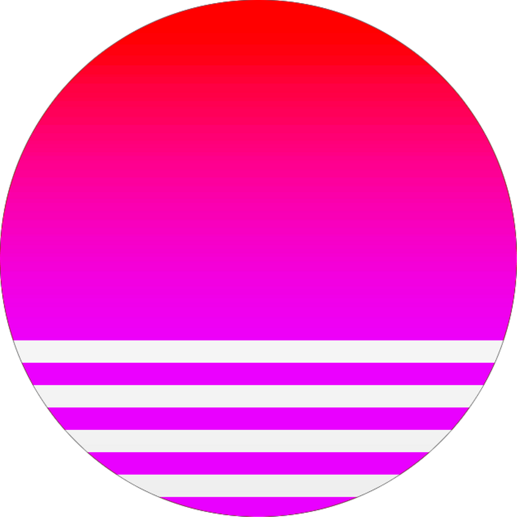 Ftestickers Vaporwave Circle Sun Geometric Planet - Vaporwave Sun (1024x1024)