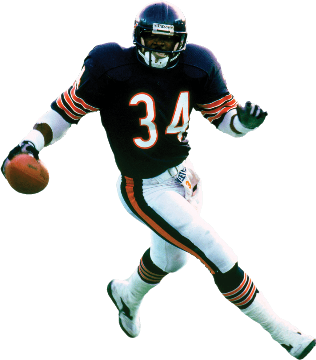 Chicago Bears Player Transparent Png - Walter Payton Running (1151x1600)