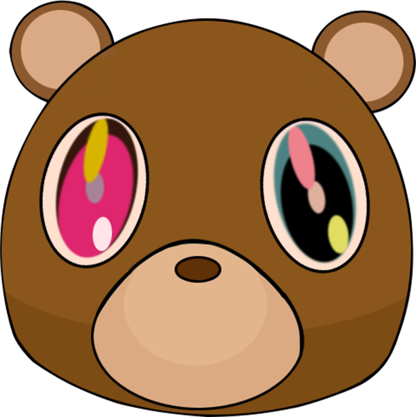 Graduation My Beautiful Dark Twisted Fantasy Art Wallpaper - Kanye West Graduation Bear Face (1593x1599)