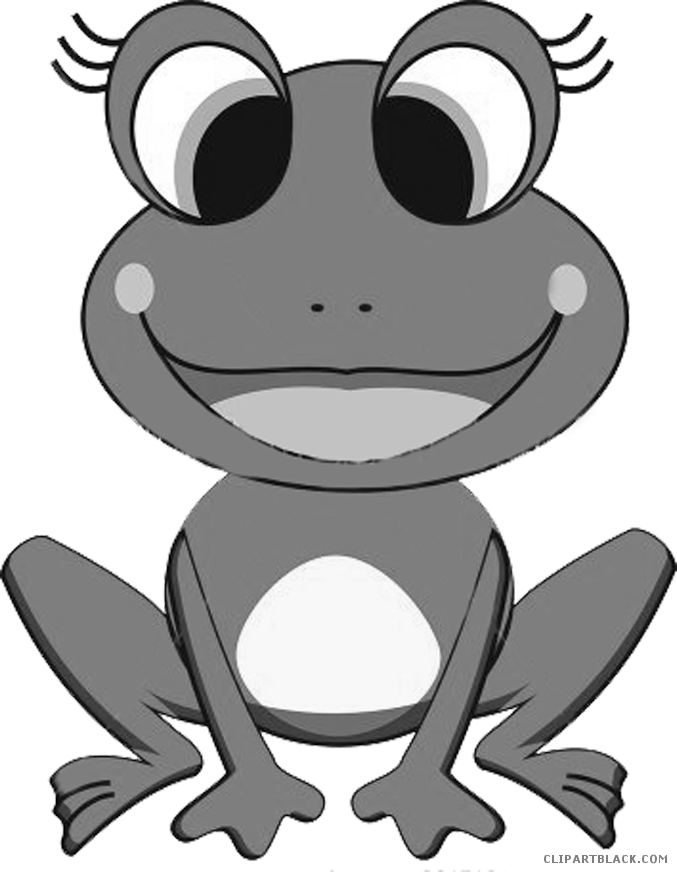 Frog Medium Animal Free Black White Clipart Images - Cartoon Frog (677x872)