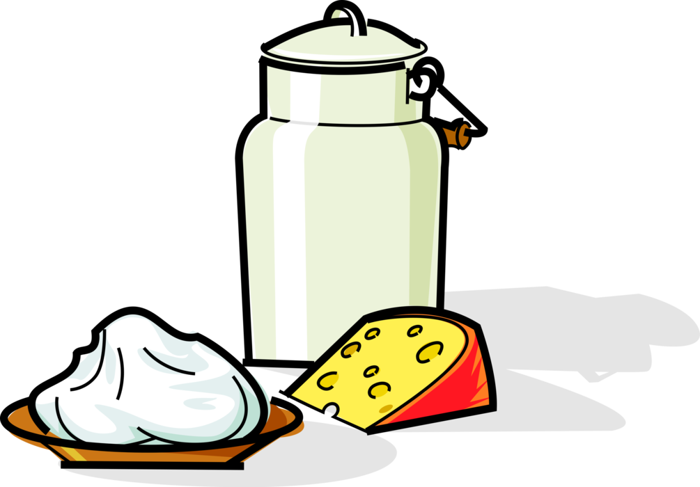 Vector Illustration Of Russian Cuisine Tvorog Russian - Dairy Foods Clipart (1005x700)