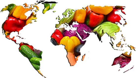 Vegetarianism - Silhouette World Map Outline (550x340)