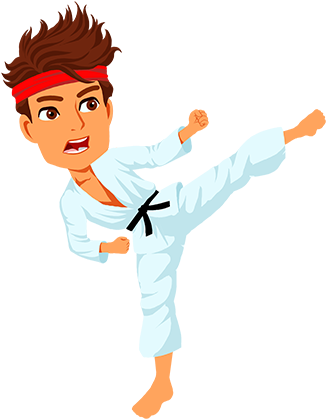 Facebook Marketer Image - Karate Cartoon Png (350x418)