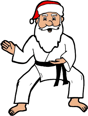 Martial Arts Clipart Santa - Santa In A Karate Suit (300x404)