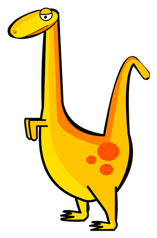 Cartoon Dino Sticker - Sticker (528x528)