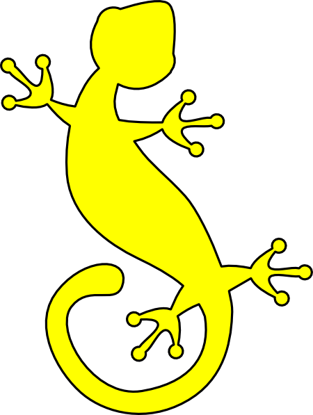Leopard Gecko Clipart Cartoon - Outline Of A Lizard (450x597)