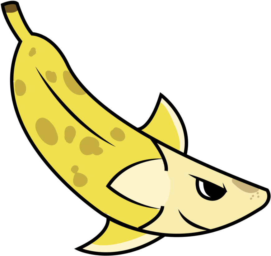 Banana Shark By Iampacs - Digital Art (894x894)