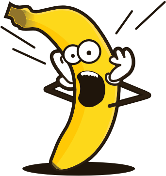 Banana Joe Sticker Pack Messages Sticker-0 - Screaming Banana (522x504)