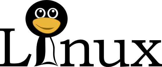 Linux 1 Text W Penguin Head Cartoon 555px - Sistema Operativo Linux Logo Png (555x230)
