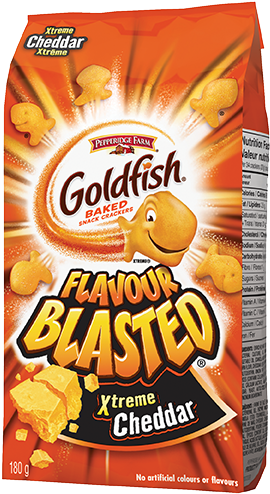 Pepperidge Farm Goldfish Made With Whole Grain Cheddar - Goldfish Flavour Blasted Screamin' Salt & Vinegar (340x510)