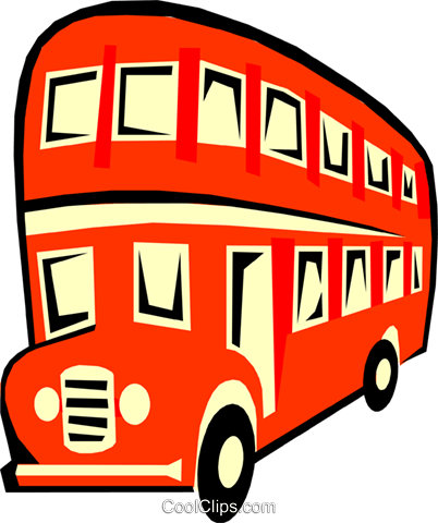 Double Decker Bus Royalty Free Vector Clip Art Illustration - Clipart England (402x480)
