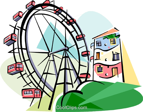 Vienna Ferris Wheel Austria Royalty Free Vector Clip - Ferris Wheel Clip Art (480x378)