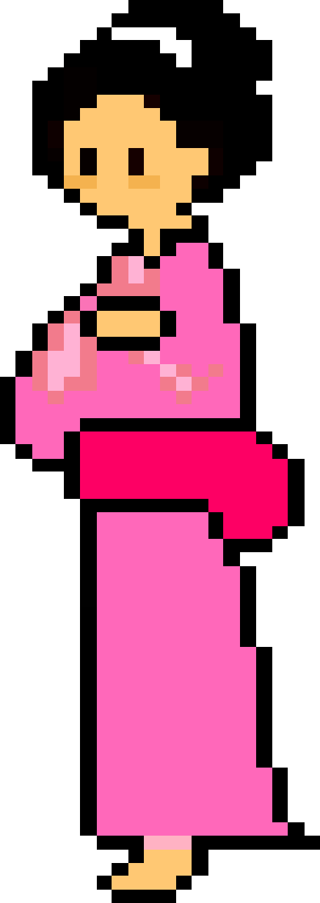 8-bit Village Girl - 8 Bit Rhythm Heaven (456x1287)