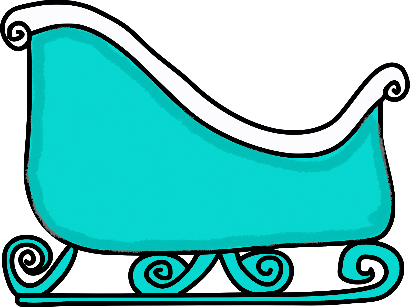Mitten Clipart - Sleigh Clip Art (1600x1200)