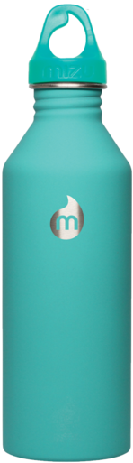Mizu Turquoise Water Bottle - Mizu M8 W Loop Cap Water Bottle - Soft Touch Pink (385x600)