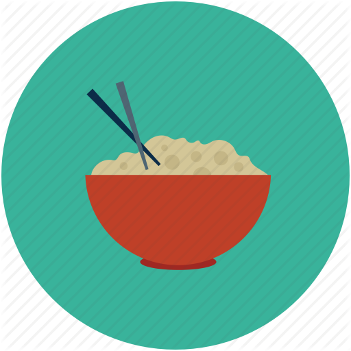 Chinese Food Bowl From Side View And Chopsticks - Chinese Food Icon Png (512x512)