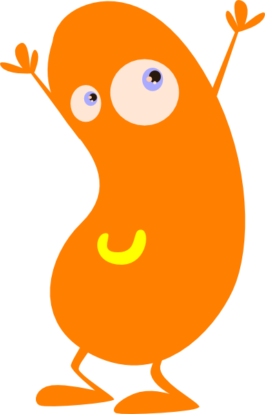 Orange Bean Clip Art At Clker - Black Beans Cartoon Png (384x599)