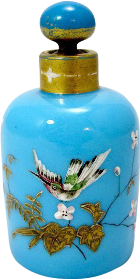 French 19th Century Blue Opaline Glass Scent Bottle - Blue (576x576)