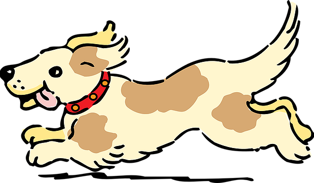 Cage Free - Dog Running Clipart (619x361)