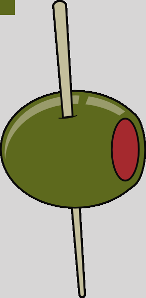 Green Olive On A Toothpick Clip Art Free Vector / 4vector - Olive Clip Art (294x598)