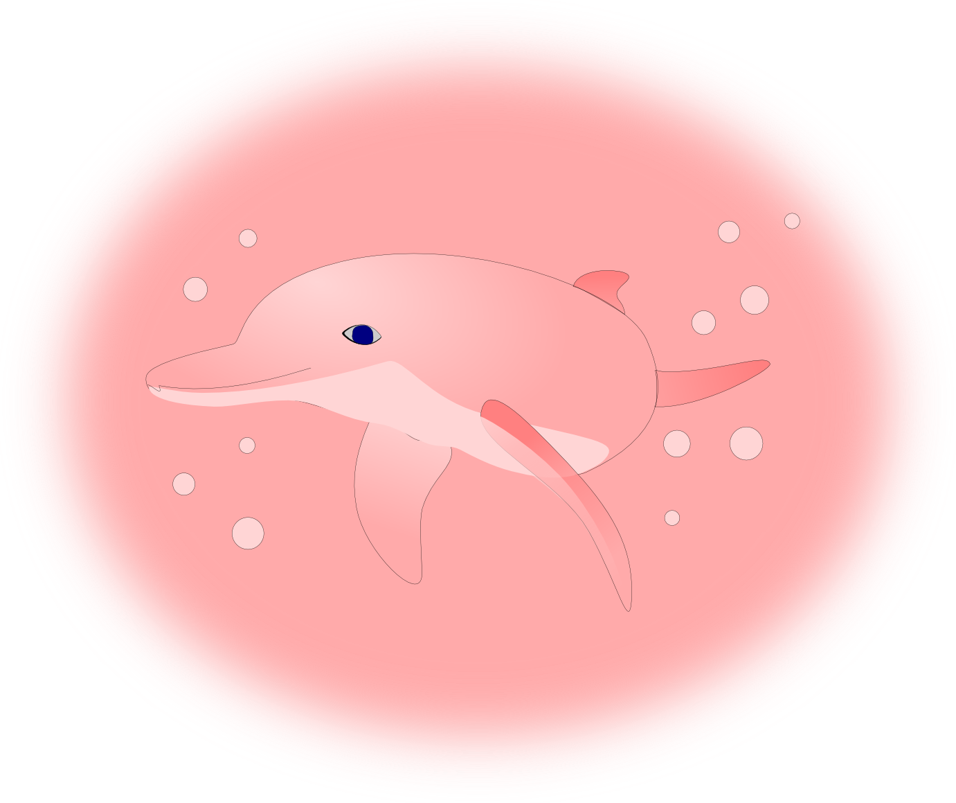 Pink Dolphin Wallpaper - Illustration (1381x1159)