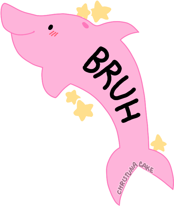 Pink Dolphin By Christunacake - Pink Dolphin By Christunacake (613x713)