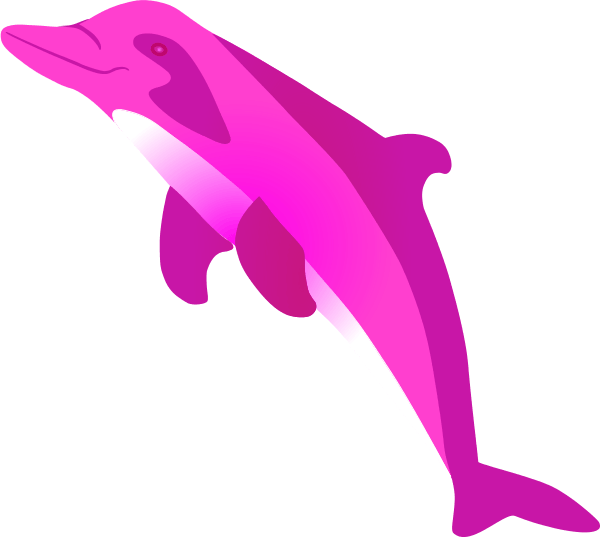 Pink Dolphin Clipart - Pink Dolphin Clipart (600x537)