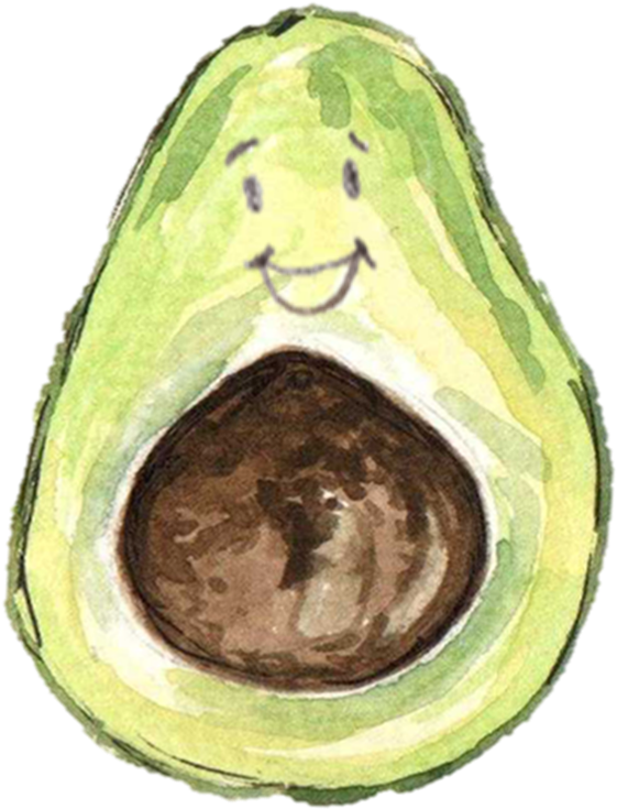Image - Png Happy Avocado (677x825)