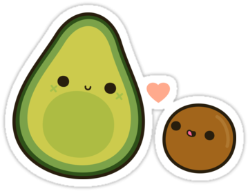 Beautiful Tumblr Red Background Cute Avocado And Stone - Cute Avocado Png (375x360)