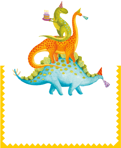 Caspari Partysaurus Dinosaurs Printed Die-cut Place - Caspari Partysaurus Place Cards (409x500)