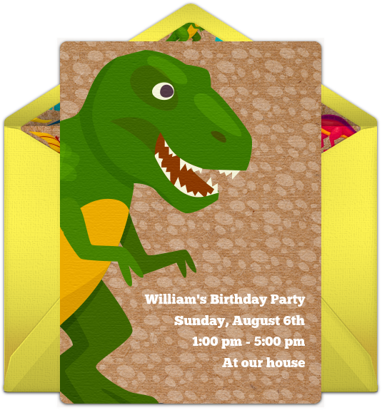 Free Dinosaur Invitations - Tyrannosaurus (650x650)