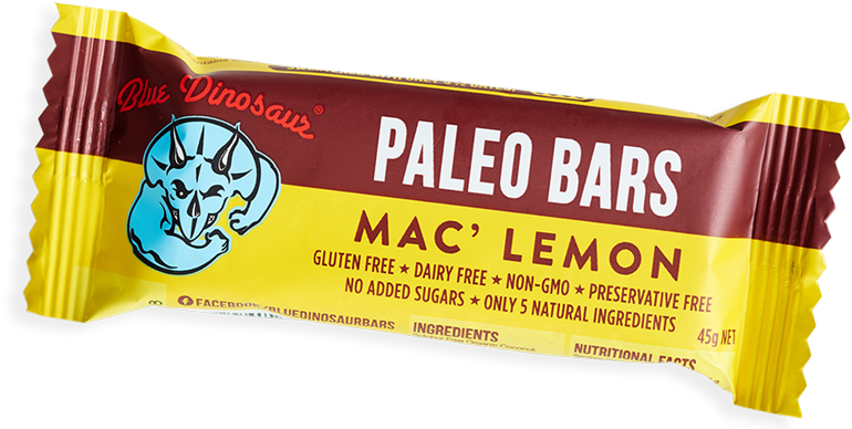 Mac' Lemon - 12 Bars - Blue Dinosaur Mac Lemon Paleo Bar 45g (800x400)