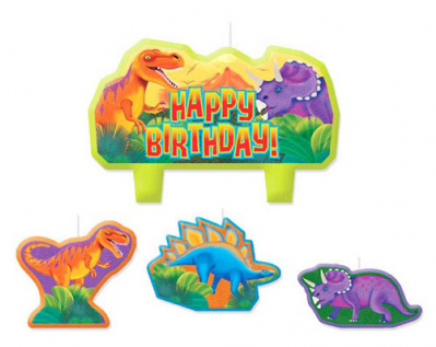 Dinosaur Candle Mini Moulded Prehistoric Dinosaurs - Prehistoric Dinosaurs Birthday Candles 4ct – Birthday (398x425)