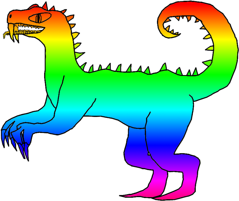 Drep The Rainbow Dinosaur By Iloveaboy2 - Rainbow Dinosaur Png (900x783)