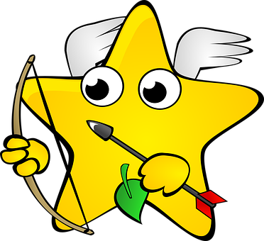 Star, Love, Angel, Face, Funny, Moon - Gambar Animasi Bintang Lucu (372x340)