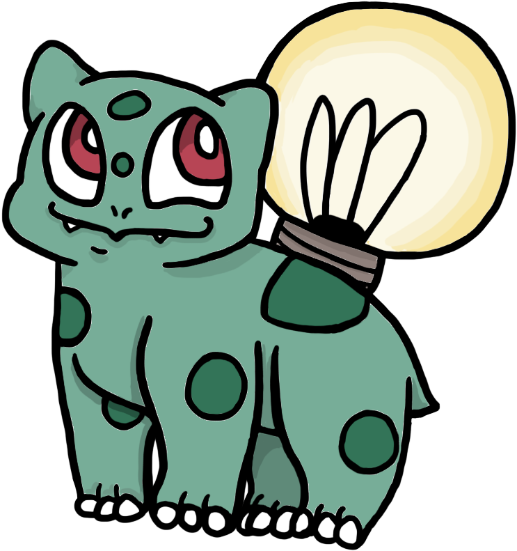 Bulbasaur Light-bulb By Lupotta - Cartoon (852x916)