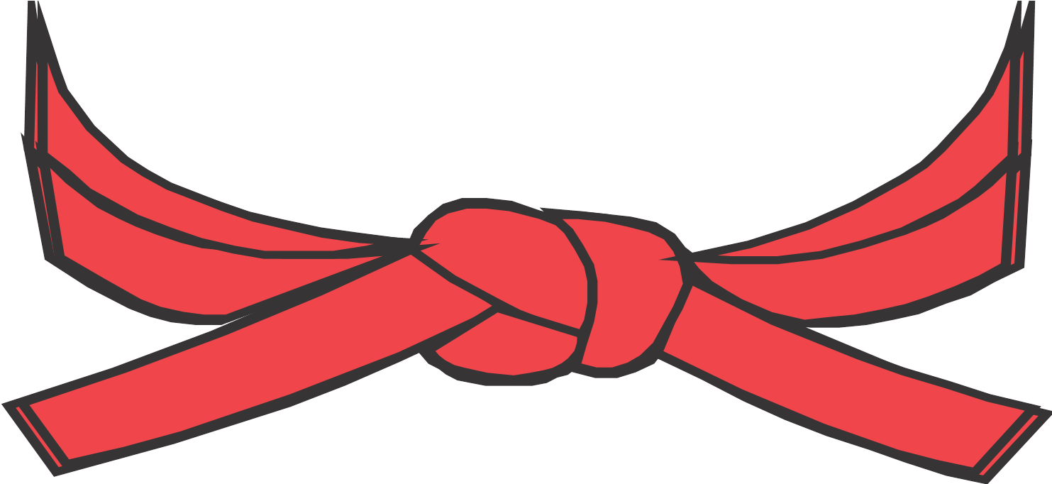Rojo - Cinturon De Karate Png (1500x681)