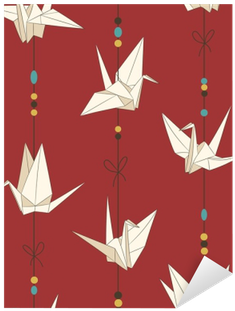 Vinilo Pixerstick Patrón De Vector Transparente Con - Crane (400x400)