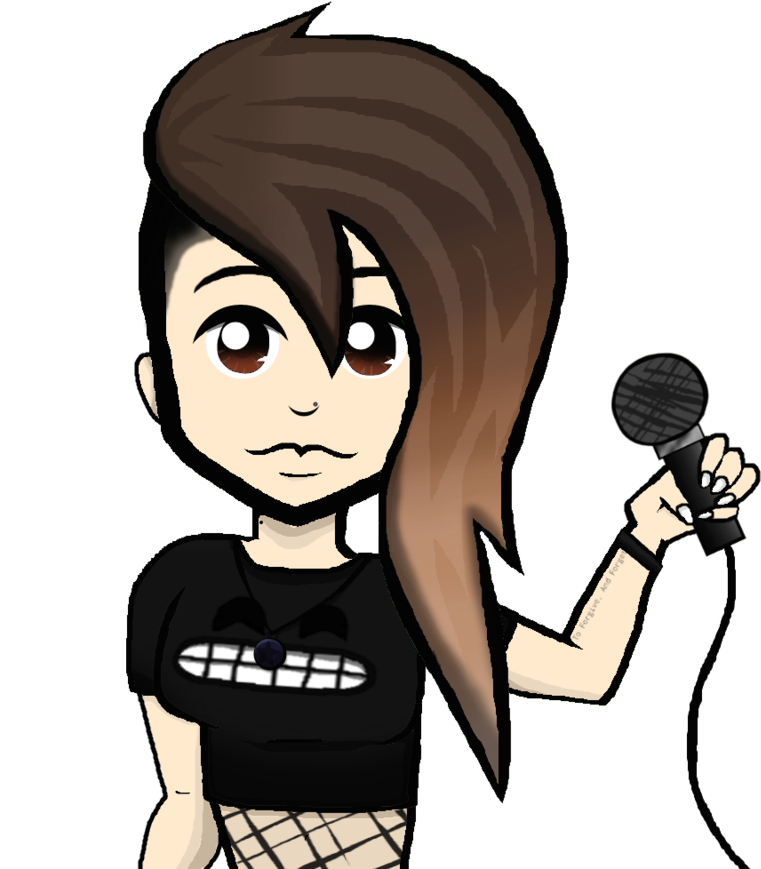 Punk Rock Singer - Cartoon (894x894)