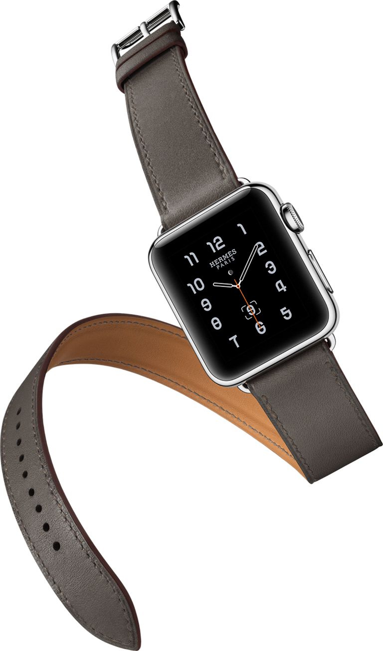 Watches Png Image - Apple Watch Hermes Band Grey (768x1303)