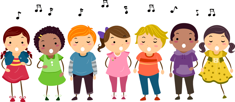 Song Group Children Clipart - Children Singing Clipart (998x436)